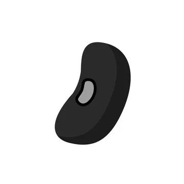 Black turtle bean vector. Black turtle bean on white background. Illustrazione stock