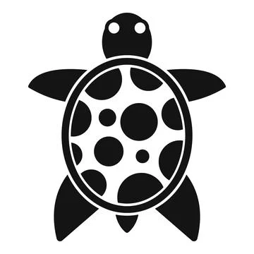 Black turtle swimming with white dots shell icon Illustrazione stock