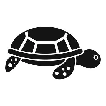 Black turtle walking side view icon showing its shell Illustrazione stock