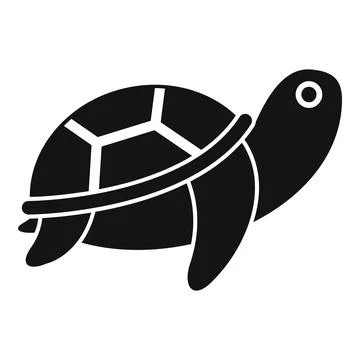 Black turtle walking side view icon simple style Stock Illustration