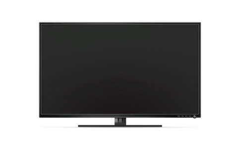 Black TV flat screen isolated, realistic illustration Stock Photos
