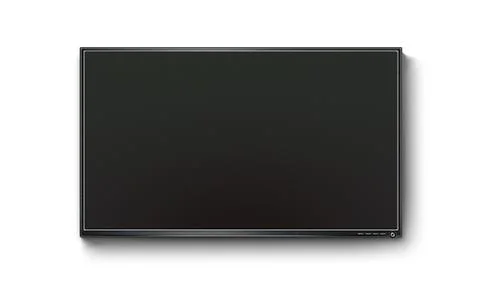 Black TV flat screen, plasma mock up on the wall Illustrazione stock