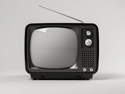 Black tv on grey background 3D illustration Stock Illustration