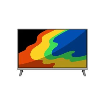 Black tv screen cartoon vector illustration Illustrazione stock