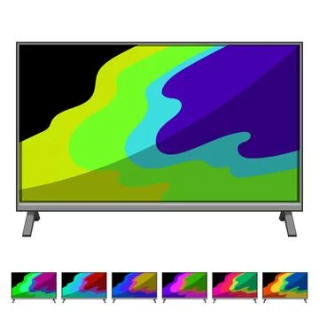 Black tv screen cartoon vector graphic イラスト素材