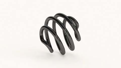 Black twisted ring. White background. 3d render. Stock Footage 132493257
