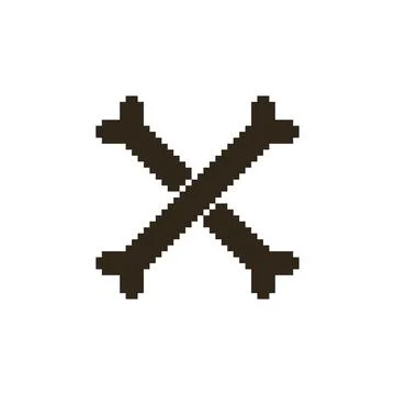 Black two crossbones on white background	 Stock Illustration