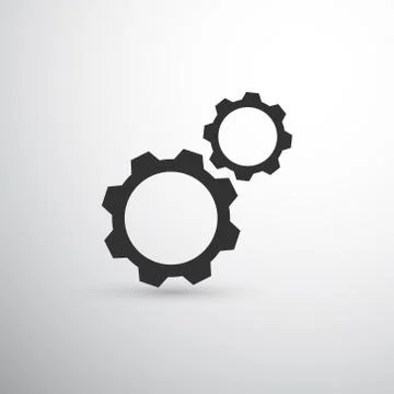 Black two gears icon Illustrazione stock