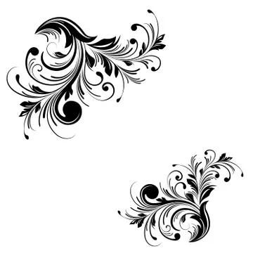 Black two patterns on a white background - Vector Illustrazione stock