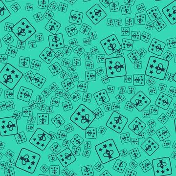 Black Type of bee icon isolated seamless pattern on green background. Sweet Illustrazione stock