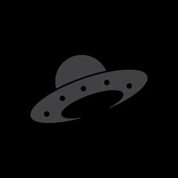 Black ufo alien plane dark logo design vector graphic symbol icon sign illu.. Stock Illustration