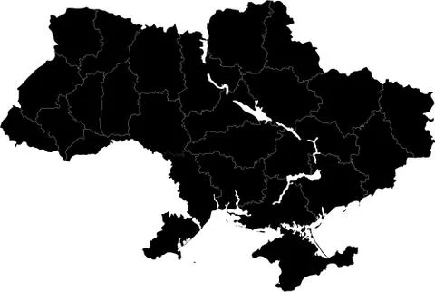 Black Ukraine map Stock Illustration