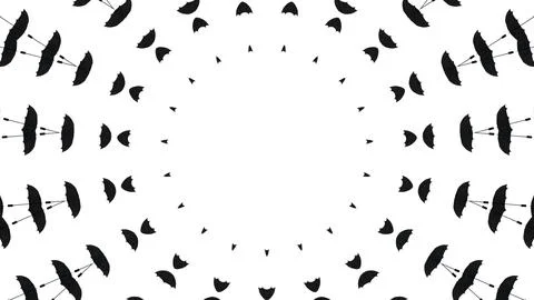 Black umbrella circular pattern graphic on white background Illustrazione stock