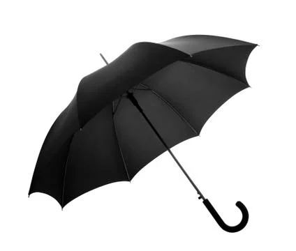 Black umbrella with clipping path Stock Photos