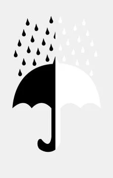 Black umbrella with drops Stock Illustration