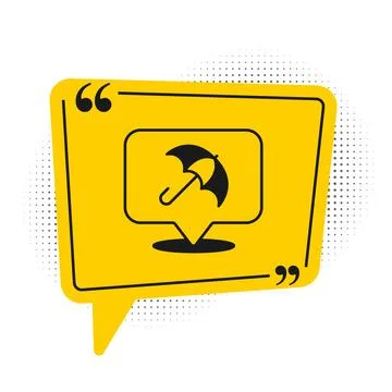 Black Umbrella icon isolated on white background. Insurance concept. Waterp.. Stock Illustration