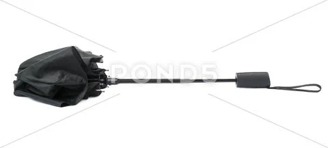 Black umbrella isolated over the white background Stock Photos