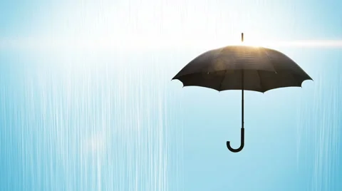Black umbrella with raindrops animation Stock Footage 61742539