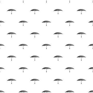 Black umbrella repeating pattern on white background Illustration