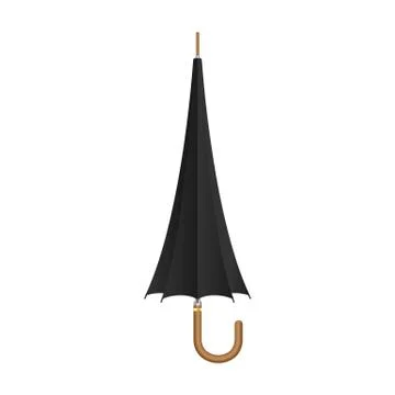 Black umbrella set vector illustration isolated Stock Illustration
