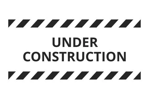 Black Under Construction Banner Vector Stock Illustration