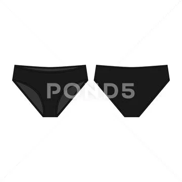 Lingerie briefs, underpants. Female vector template isolated on a