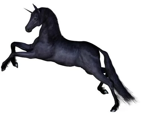 Black Unicorn - leaping Illustrazione stock