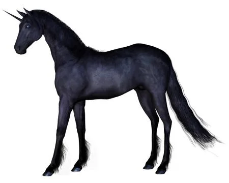 Black Unicorn - standing Stock Illustration