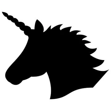 Black Unicorn on white background Stock Illustration