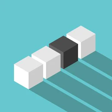 Black unique isometric cube Stock Illustration