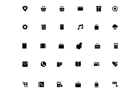 Black Universal Web Icons Stock Illustration