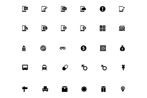 Black Universal Web Icons Set Stock Illustration