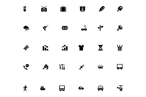 Black Universal Website Icons Stock Illustration