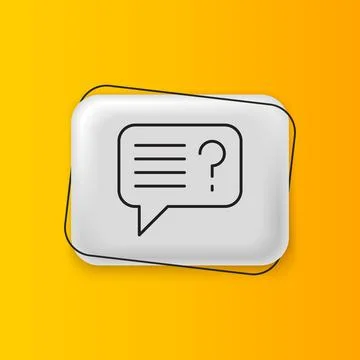 Black Unknown search icon isolated on yellow background. Magnifying glass a.. Stock Illustration