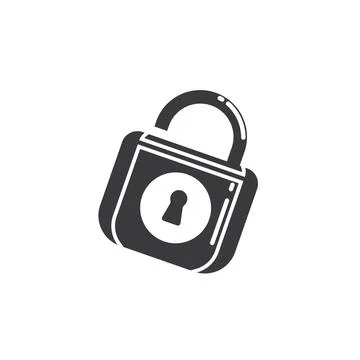 Black unlock padlock vector element concept design template Stock Illustration
