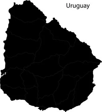 Black uruguay map Stock Illustration