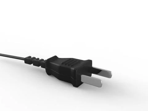 Black US style plug Stock Illustration