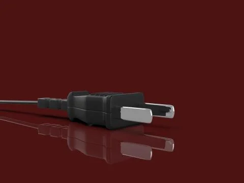 Black US style plug Stock Illustration