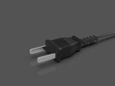 Black US style plug Stock Illustration