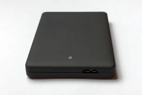 Black USB 3.0 External Hard Drive case 2.5 inch isolated on a white Fotos de archivo