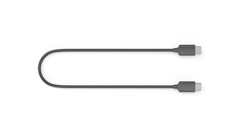Black usb-c cable Stock Footage 332272669