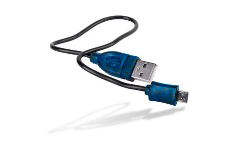 Black USB Cable isolated   Stock Photos