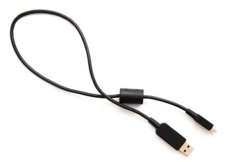 Black USB cable isolated Stock Photos