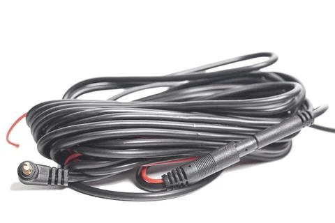 Black USB cable isolated on white background Stock-Fotos