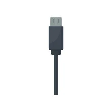 Black USB cable. Item for charging mobile phone or connecting data equipment Stock-Illustration