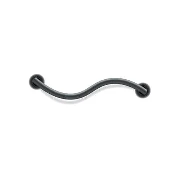 Black USB cable part coming out of two holes, curve stitch line of computer cord Stock Illustration