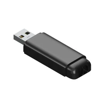 Black USB flash drive with dual ports Stock Illustration