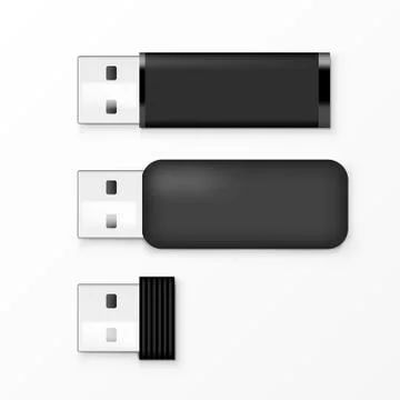Black USB Flash Drive Template For Advertising, Branding And Corporate Identi Stock Illustration