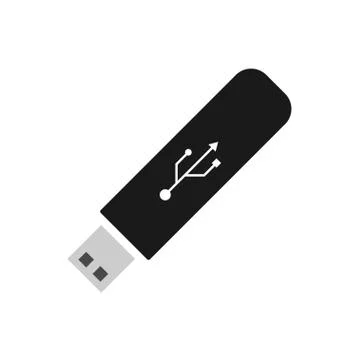 Black usb icon. Stock Illustration