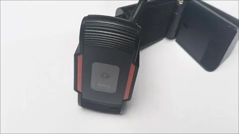 Black USB Web Camera for Video Calls and Streaming 스톡 동영상 334903753
